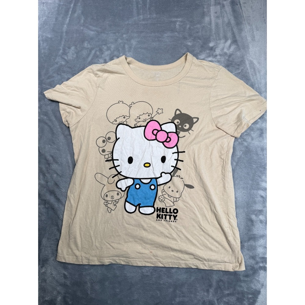 Sanrio Hello Kitty And Friends T Shirt Women Large Beige Cotton Graphic Everyday